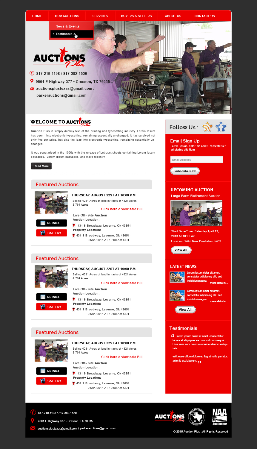 Web Design by The True designer for AuctionServices.com, Inc. | Design: #6439627