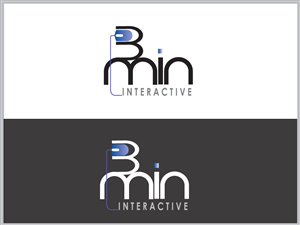 3minutes interactive (interactive can be smaller and below main logo, but this is not a required) | Logo Design by T2Dezign