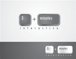 3minutes interactive (interactive can be smaller and below main logo, but this is not a required) | Logo Design by jaime.sp