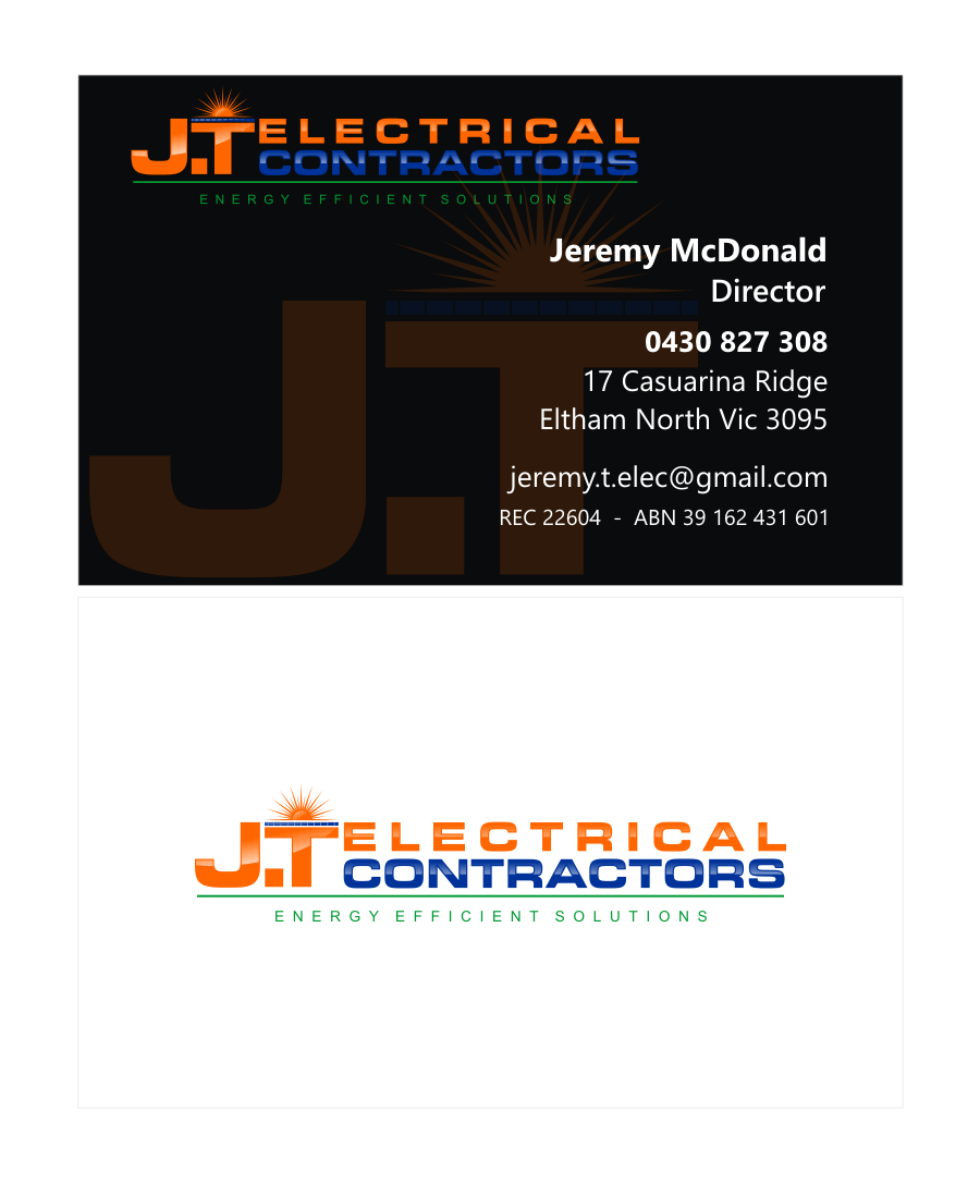 Logo Design by R16 for J.T Electrical Contractors Pty Ltd | Design #6515181