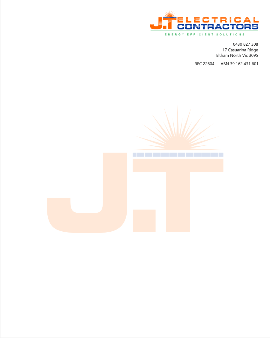 Logo Design by R16 for J.T Electrical Contractors Pty Ltd | Design #6515194