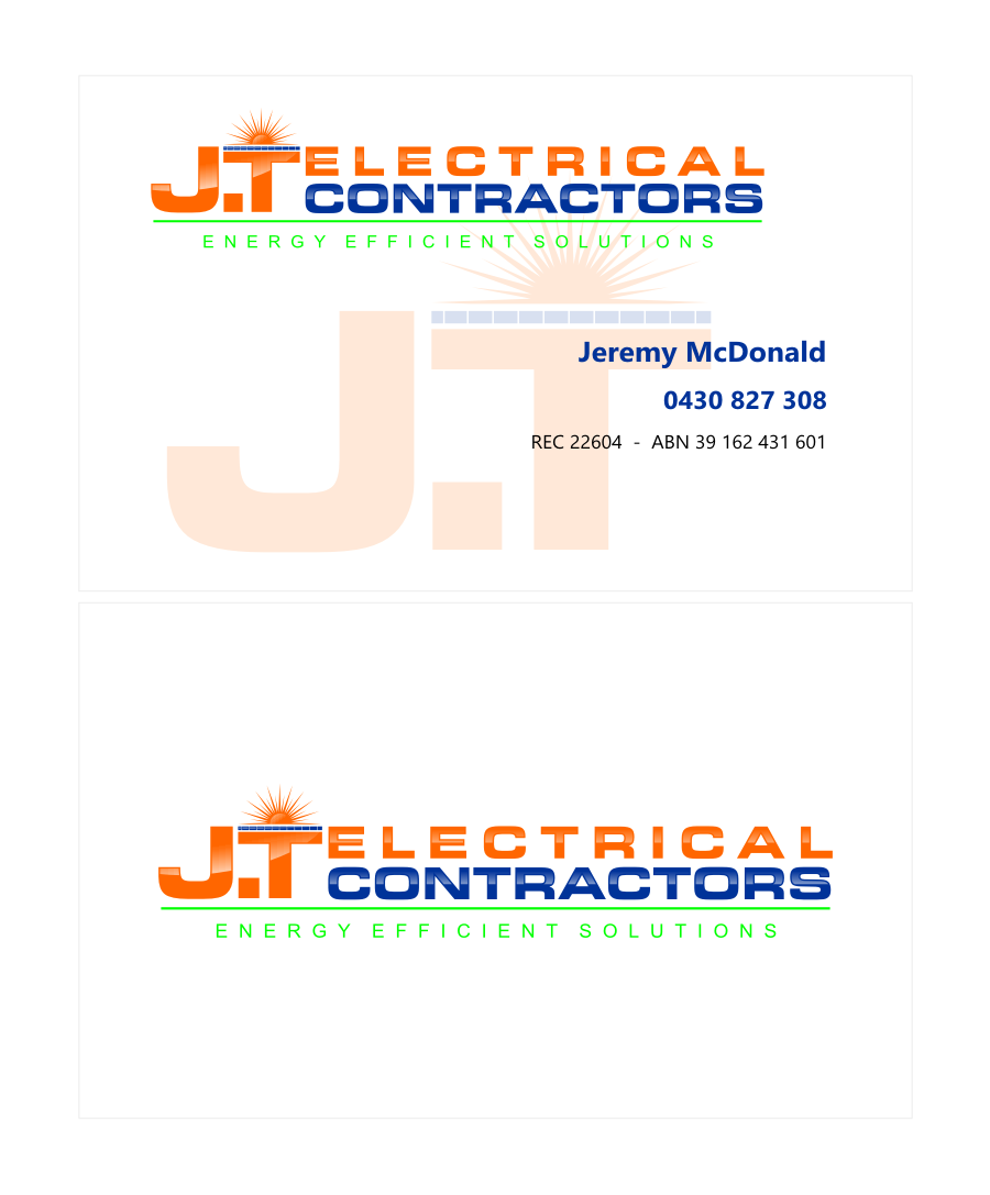 Logo Design by R16 for J.T Electrical Contractors Pty Ltd | Design #6568620