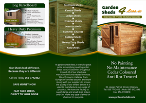 Brochure Design by barinix for Garden Sheds Ireland | Design: #6451697