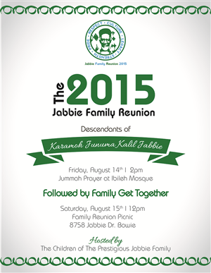 Design de Flyer par millirohilla20 pour Jabbie Family | Design #6519834
