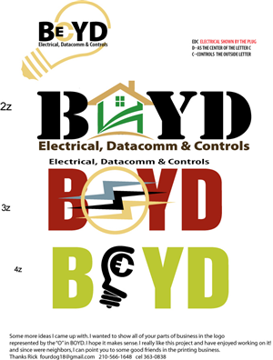 Logo-Design von fourdog123 für Boyd Electrical Design & Consulting | Design: #6438027