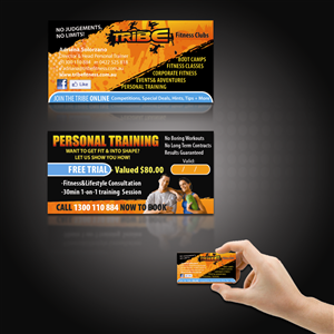 Tribe - Adventurous, Fun, Exciting, Social Fitness Club needs a Biz Card/Promo Card with Attitude!  | Business Card Design by MNM