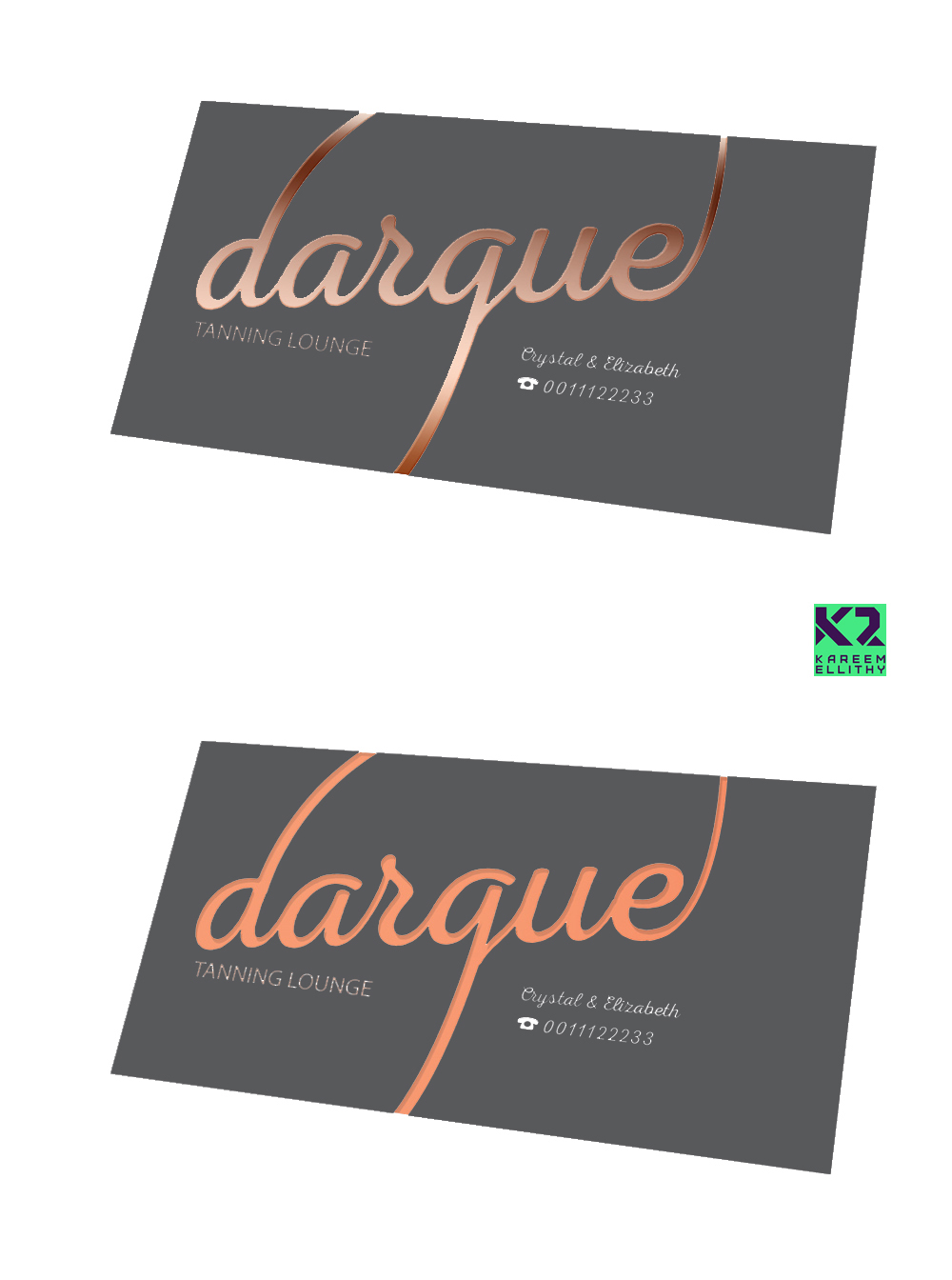 Diseño de Tarjeta de Presentación por K'2 para Darque Tanning Lounge | Diseño #6443591