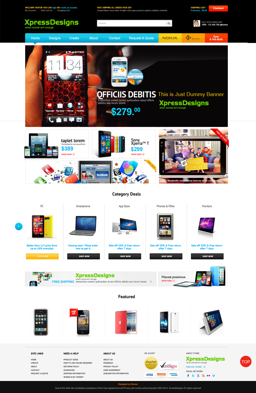 Web Design by RAMAN4U13 for XpressDesigns | Design #1706099