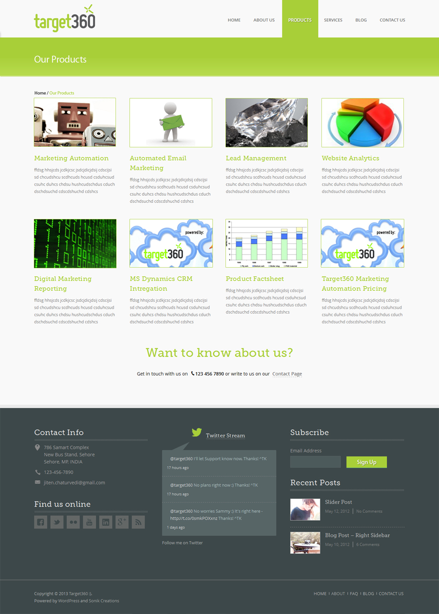 Wordpress Design by J. Chaturvedi for target360 | Design #1726172