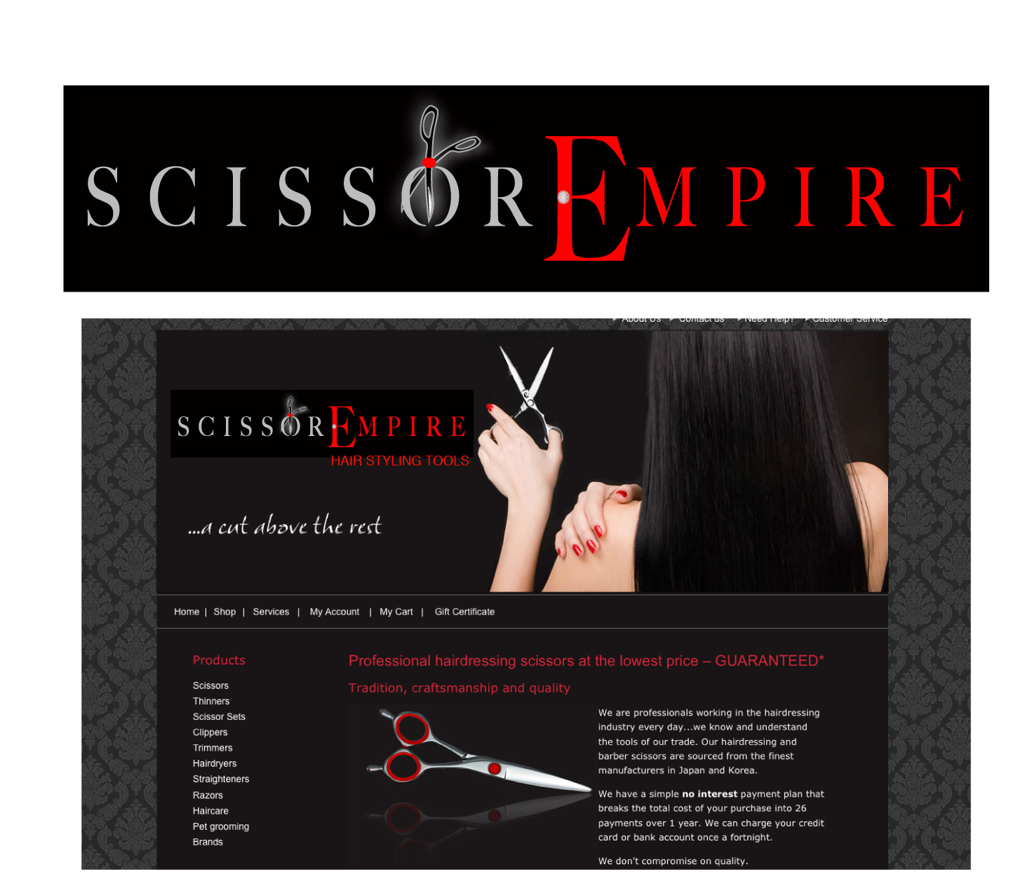 Logo Design by Designer Ink/Art by Lorie  for Scissor Empire | Design #1751618