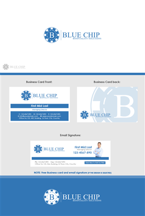Diseño de Logo por Moustache-Graphics para Blue Chip Hospitality Solutions | Diseño: #6493486