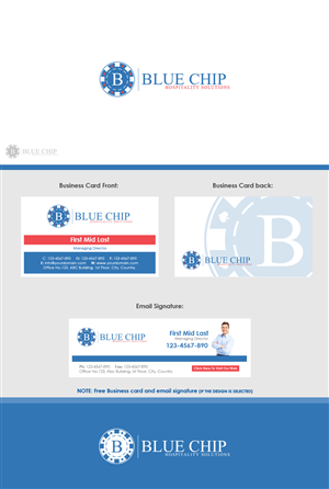 Diseño de Logo por Moustache-Graphics para Blue Chip Hospitality Solutions | Diseño: #6496644