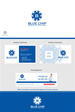 Logo Design by Moustache-Graphics for Blue Chip Hospitality Solutions | Design #6499336