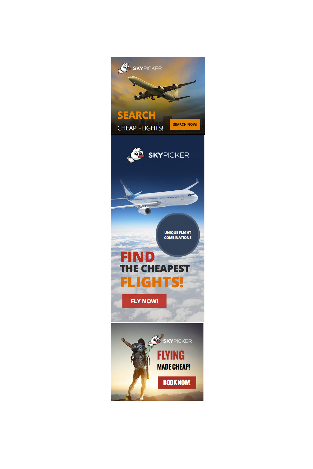 Banner Ad Design by pb for Skypicker.com | Design #6585378