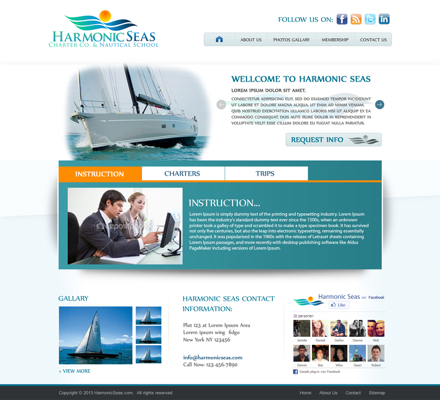 Web Design by Kreative Ideaz for Harmonic Seas | Design #1710551