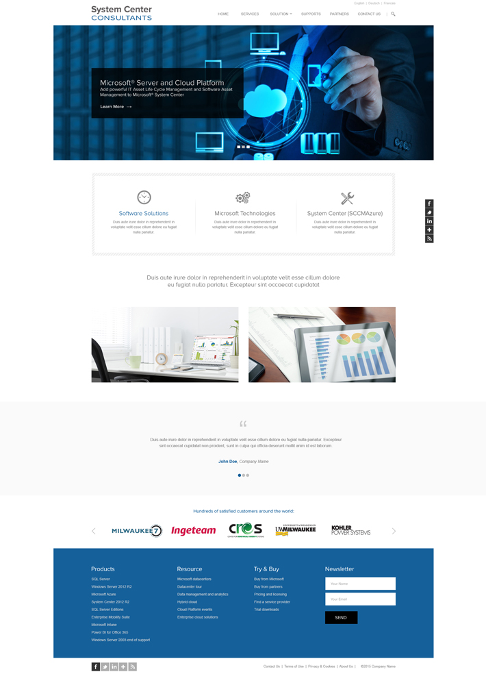 Web Design by Vikram M for System Center Consultants | Design #6588535