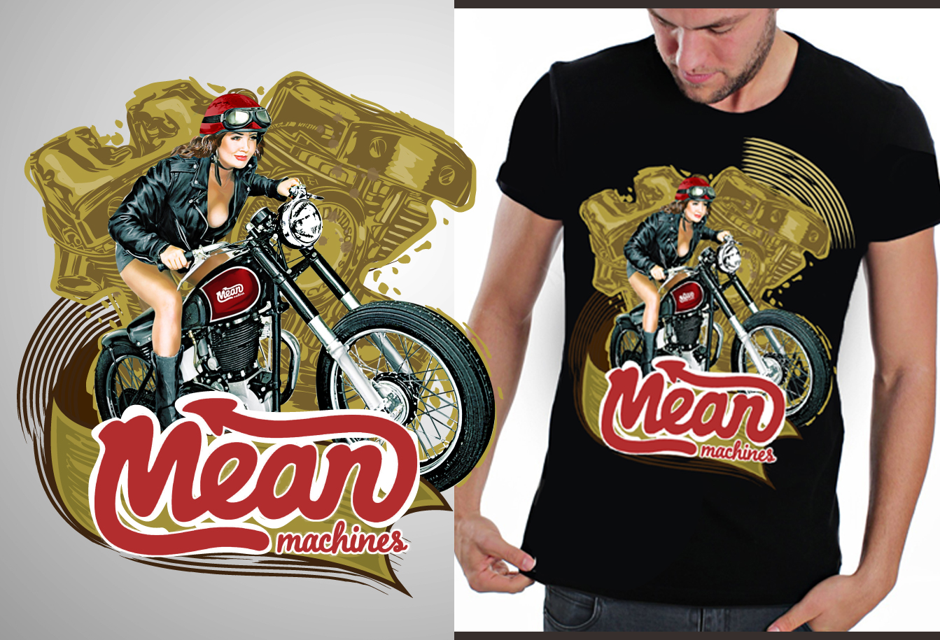 T-shirt Design by Madju Mapan for Mean Machines Custom Motorcycles P/L | Design #6466116