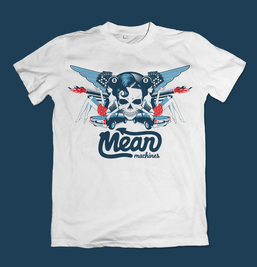 T-shirt Design by SteliosBad for Mean Machines Custom Motorcycles P/L | Design #6461352