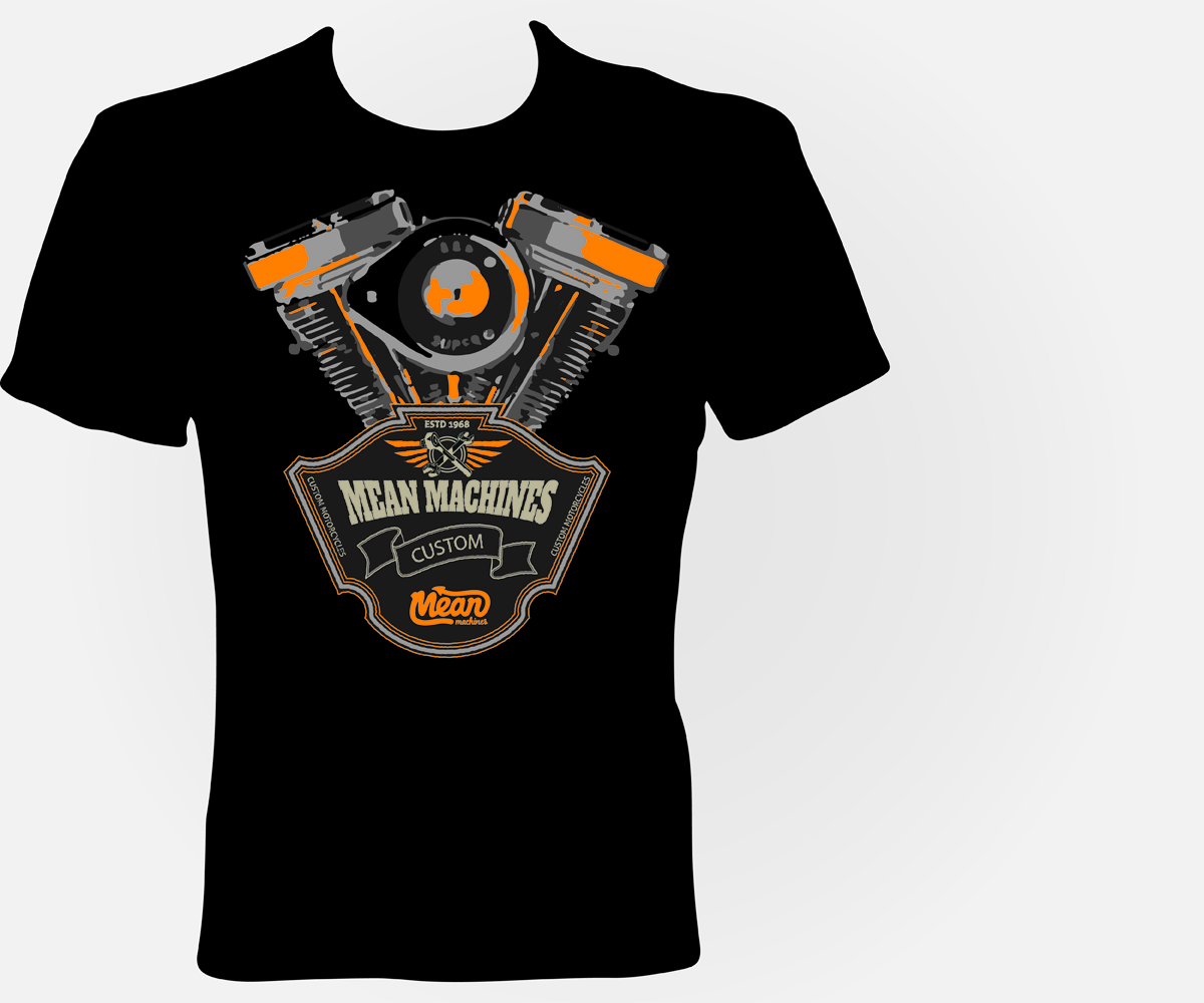 Diseño de Camiseta por jayneel_s para Mean Machines Custom Motorcycles P/L | Diseño #6463978