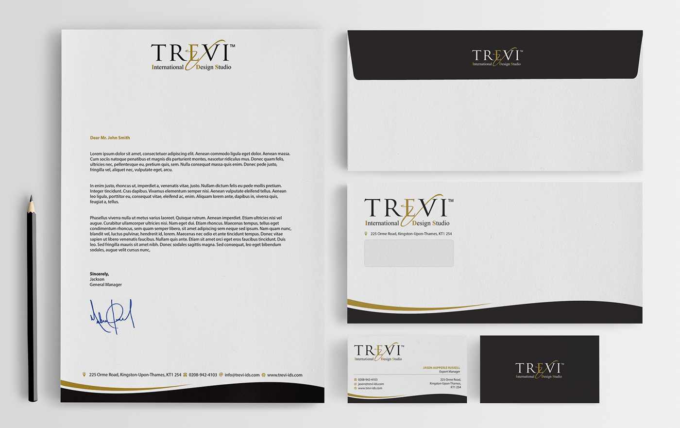 Stationery Design by BrandWar for Trevi International Design Studio LLC | Design #6470121