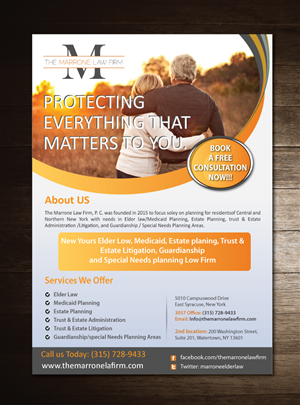 Flyer-Design von meet007 für The Marrone Law Firm, P.C. | Design: #6475504