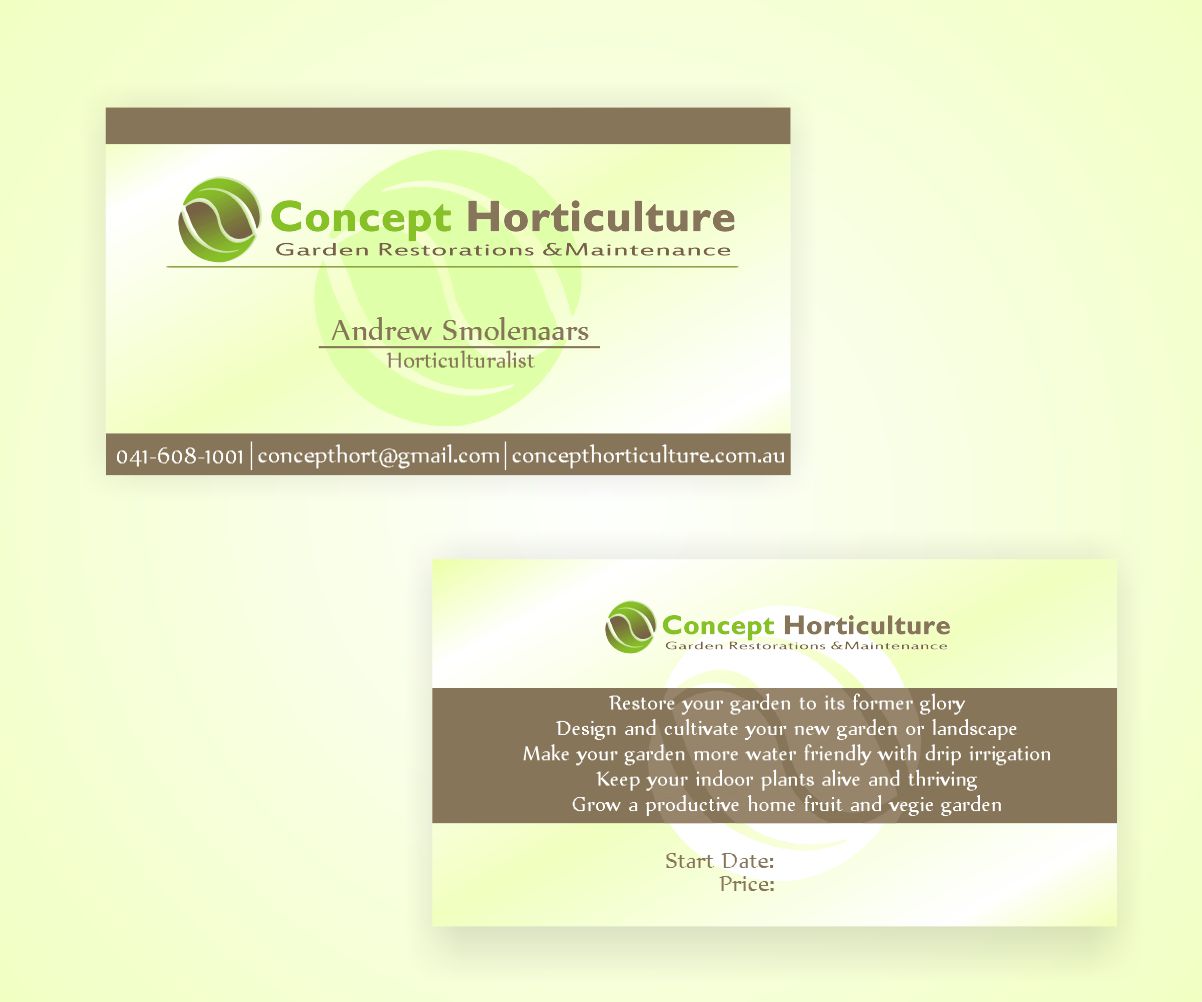 Visitenkarten-Design von Andypicaso7 für ConceptHorticulture | Design #6508091