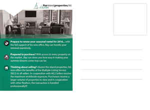 Diseño de Postal por alessandroevge para d.katen fire island properties, ltd. | Diseño: #6472052