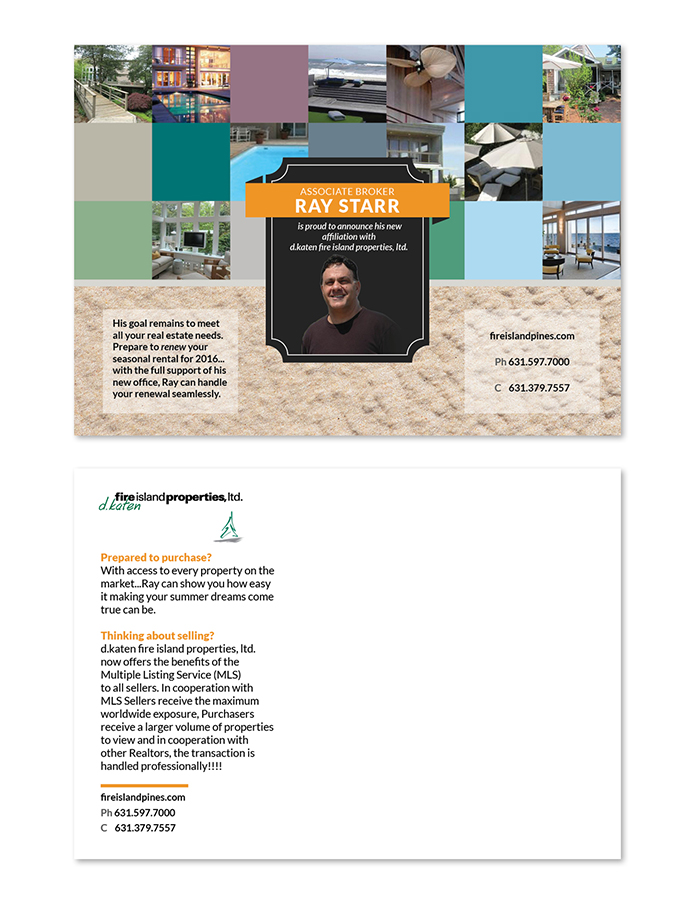 Postcard Design by cem for d.katen fire island properties, ltd. | Design #6526516