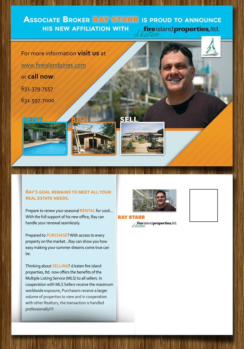 Diseño de Postal por NilliNeuf para d.katen fire island properties, ltd. | Diseño #6485837