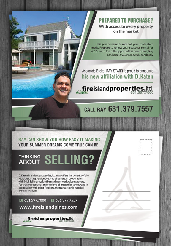 Diseño de Postal por debdesign para d.katen fire island properties, ltd. | Diseño #6579450