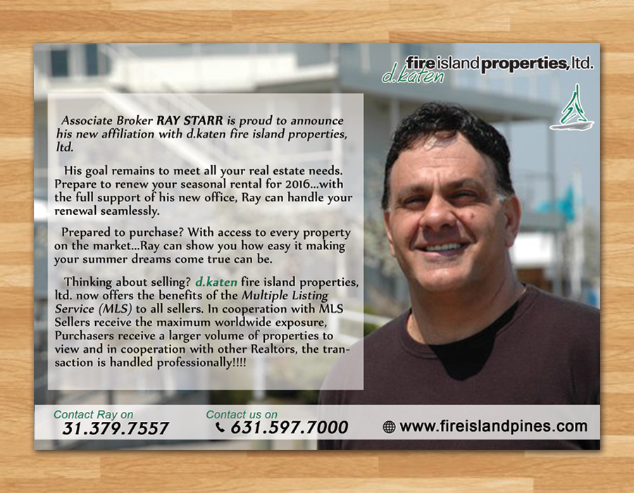 Diseño de Postal por Aether Designs para d.katen fire island properties, ltd. | Diseño #6543547