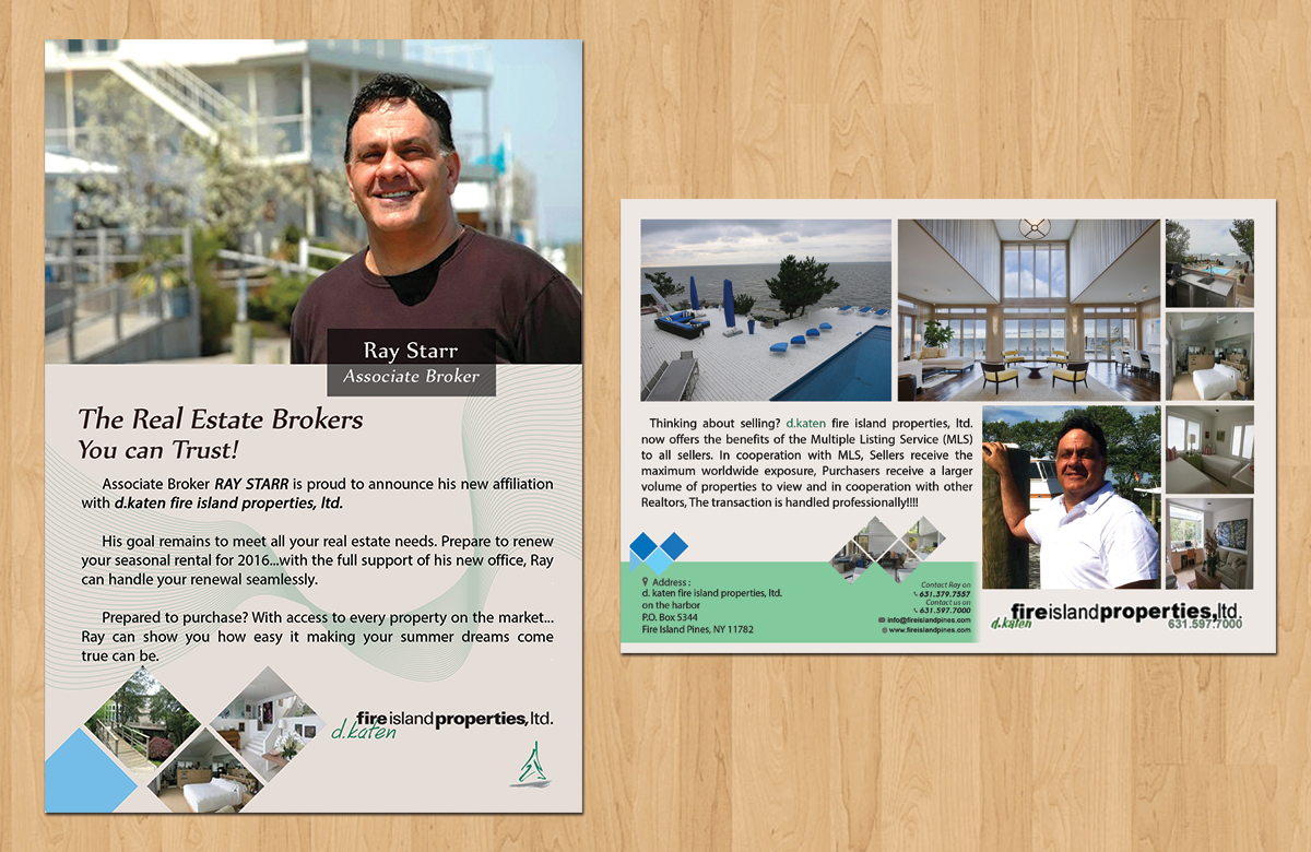 Diseño de Postal por Aether Designs para d.katen fire island properties, ltd. | Diseño #6584508