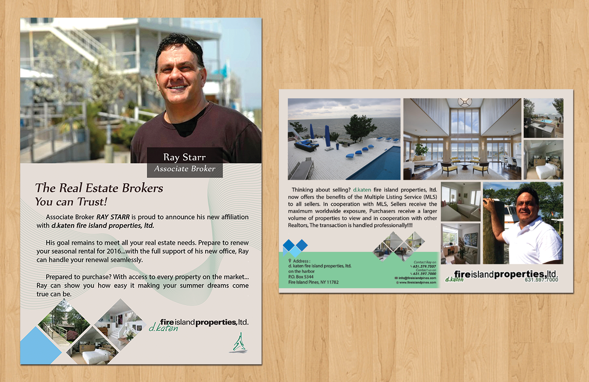 Diseño de Postal por Aether Designs para d.katen fire island properties, ltd. | Diseño #6584521