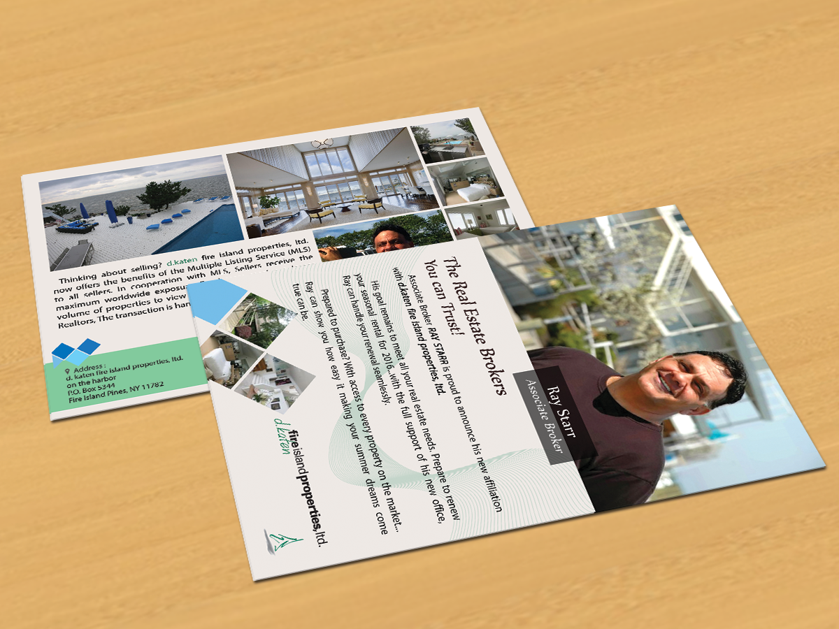 Diseño de Postal por Aether Designs para d.katen fire island properties, ltd. | Diseño #6590825