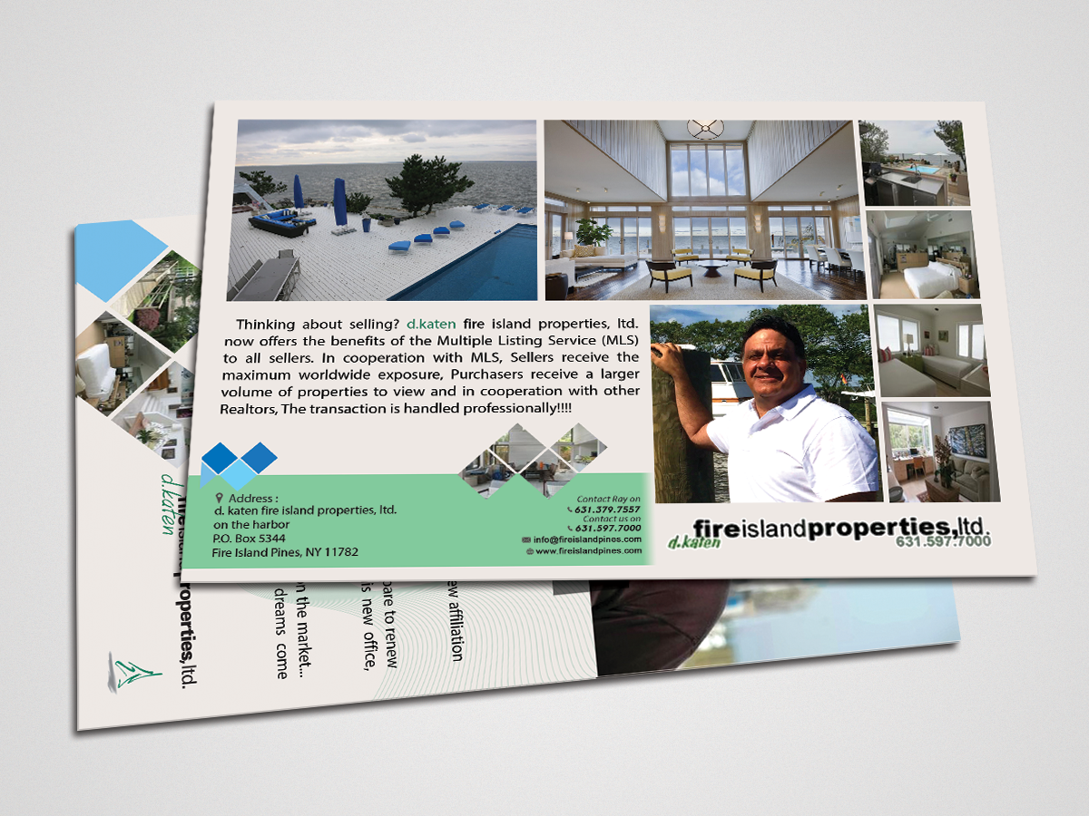 Postcard Design by Aether Designs for d.katen fire island properties, ltd. | Design: #6590833