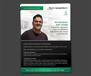 Postcard Design by MNJ for d.katen fire island properties, ltd. | Design #6577143