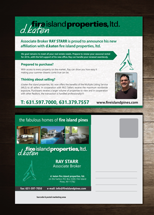 Postcard Design by meet007 for d.katen fire island properties, ltd. | Design: #6591183