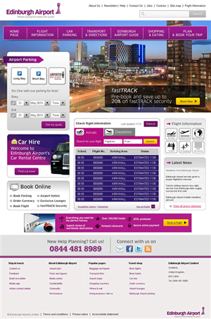 Web Design by Agile Invention for Edinburgh Airport | Design #1890725