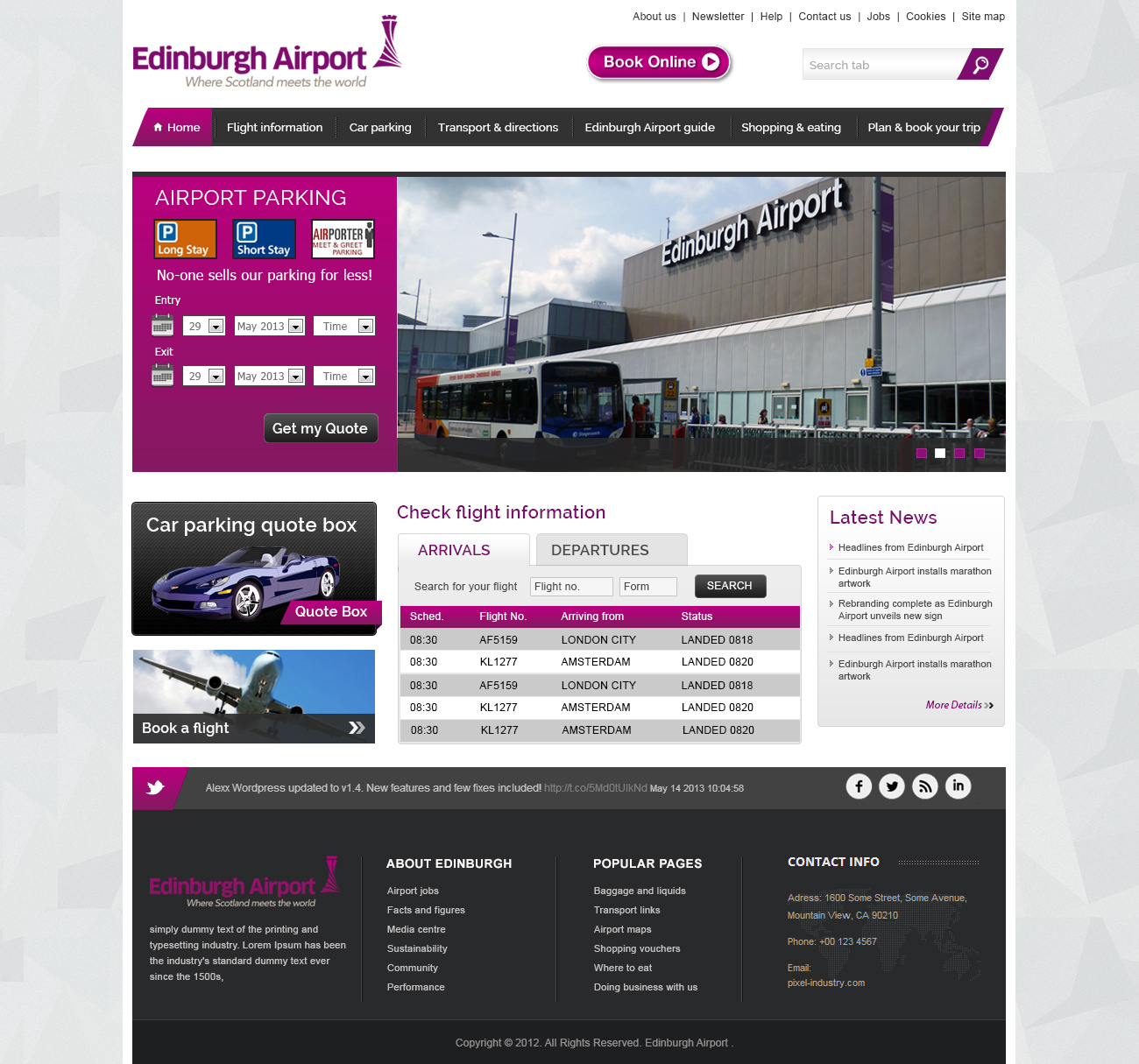 Web Design by webxvision for Edinburgh Airport | Design #1862858