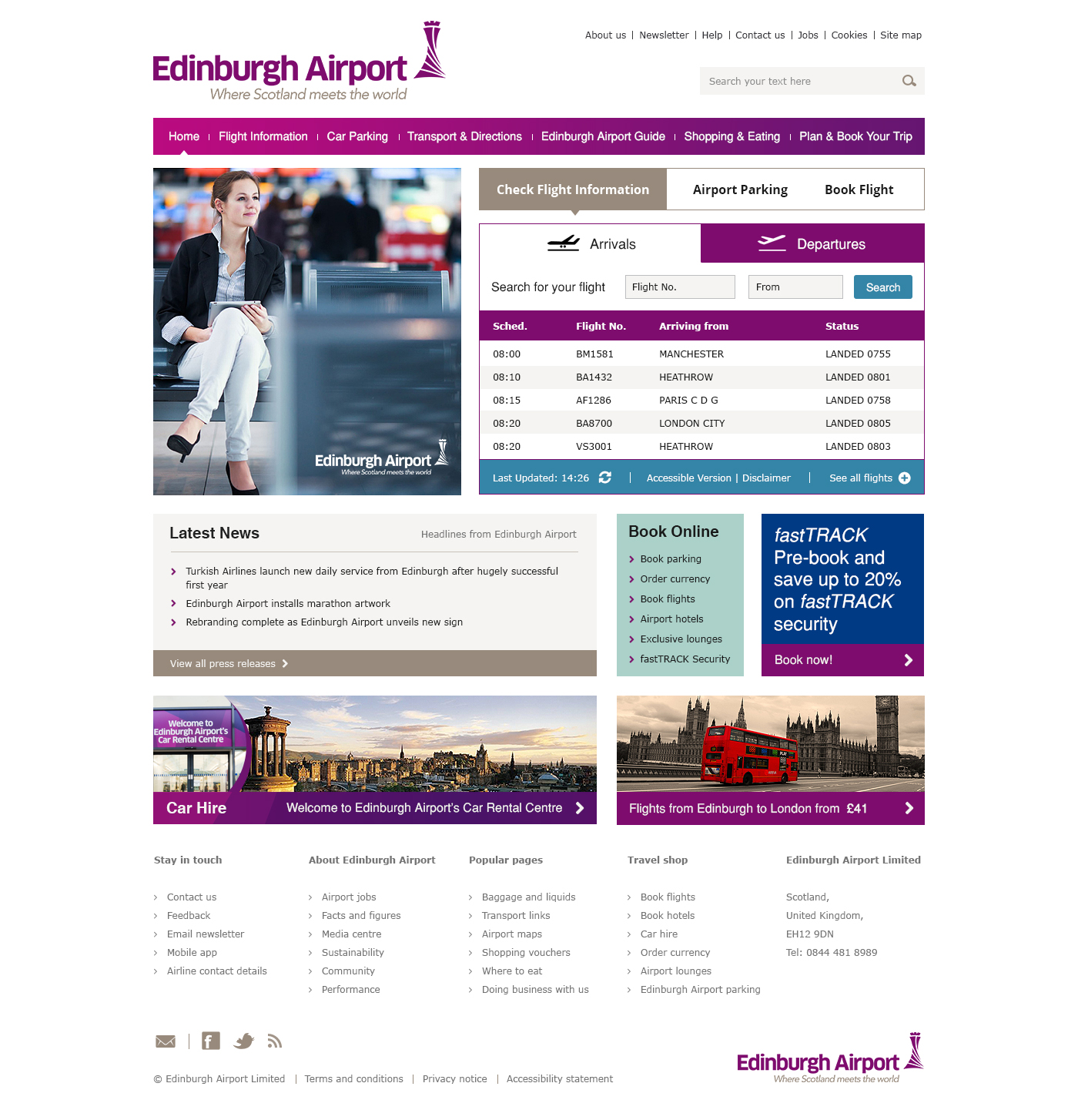 Web Design by James for Edinburgh Airport | Design #1950457