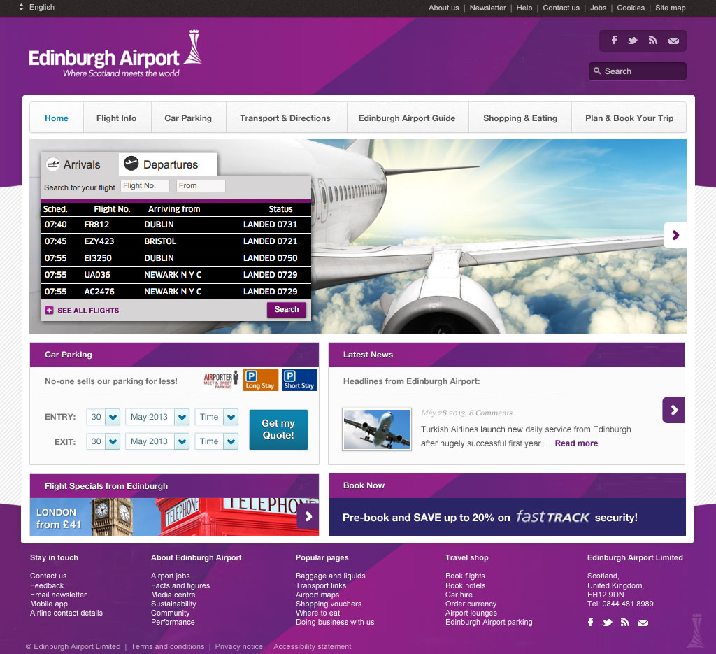 Web Design by Lara for Edinburgh Airport | Design #1863044