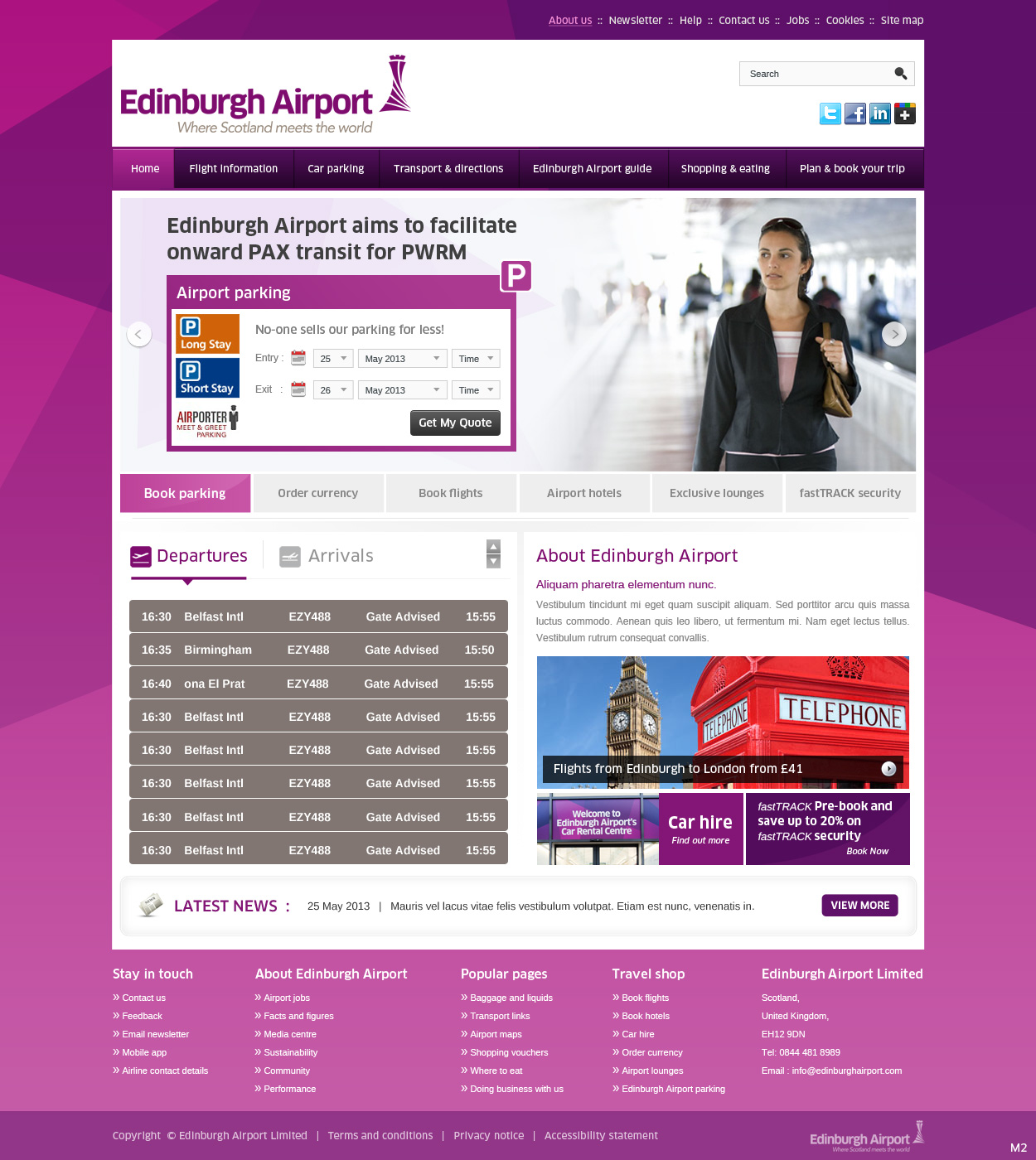 Web Design by pb for Edinburgh Airport | Design #1850550