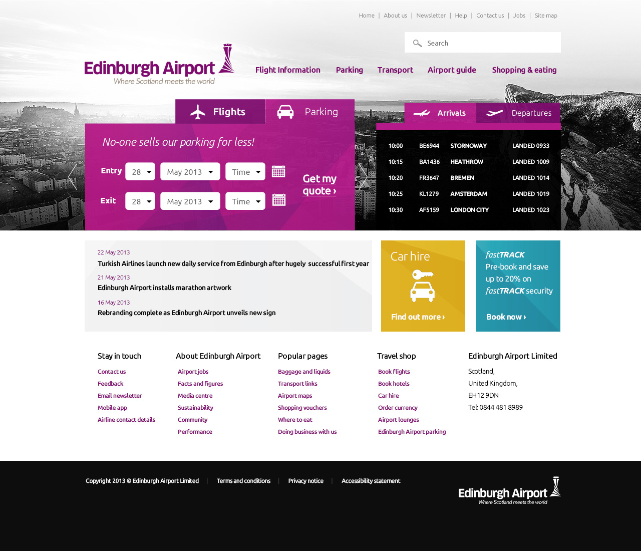 Web Design by Teemu Hakala for Edinburgh Airport | Design #1859650