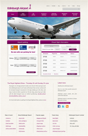 Web Design by Alexis for Edinburgh Airport | Design: #1975062