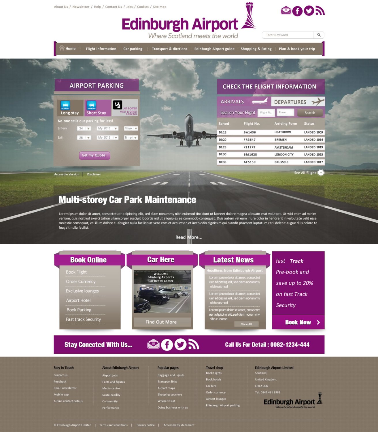 Web Design by TechWise for Edinburgh Airport | Design #1860024