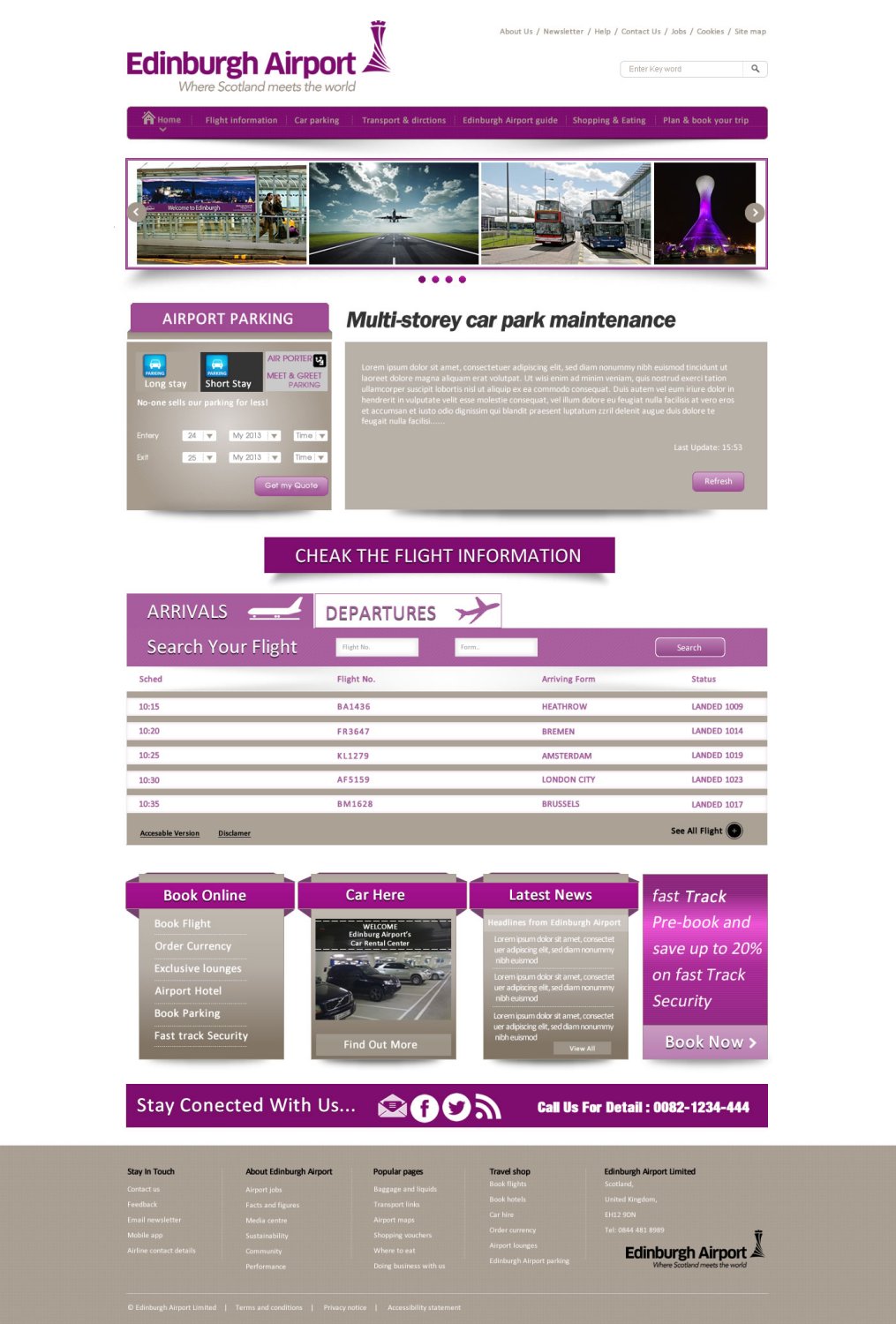 Web Design by TechWise for Edinburgh Airport | Design #1860026