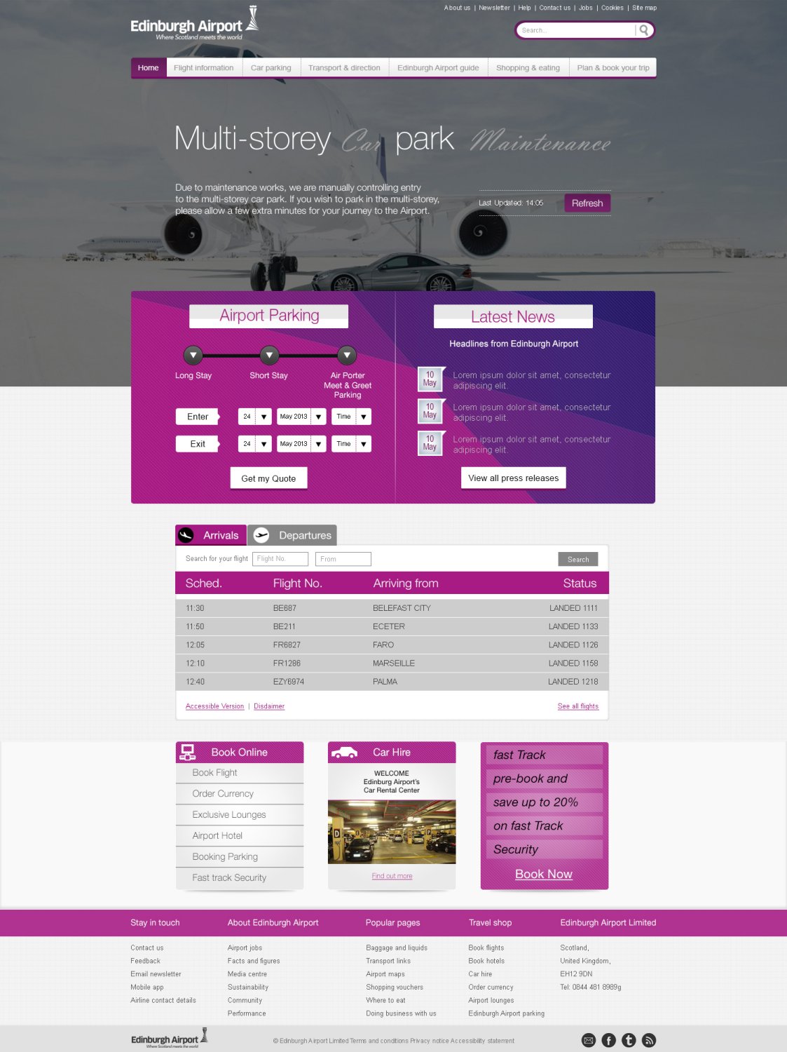 Web Design by TechWise for Edinburgh Airport | Design #1863919