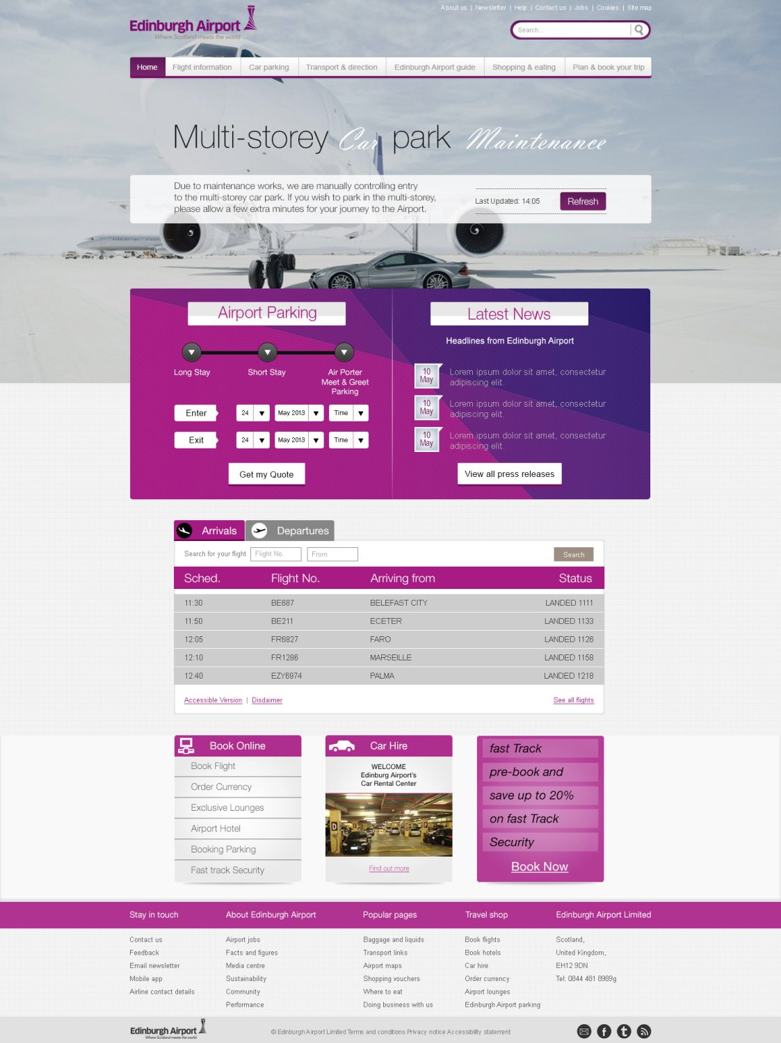 Web Design by TechWise for Edinburgh Airport | Design #1863920