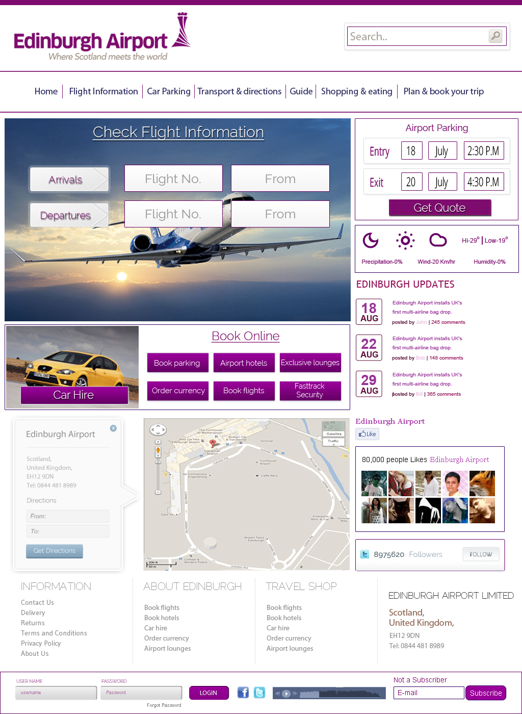 Web Design by Mrityunjaya Shrivastava for Edinburgh Airport | Design #1950193