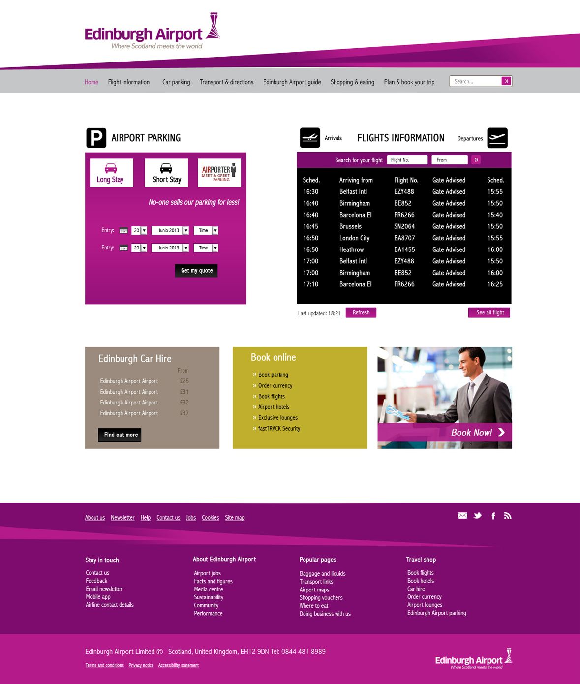 Web Design by Sandra for Edinburgh Airport | Design #1963078